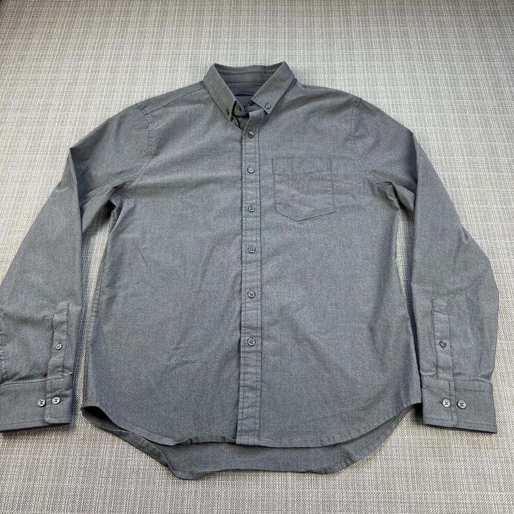 Men's Gray Casual Button Down Shirt